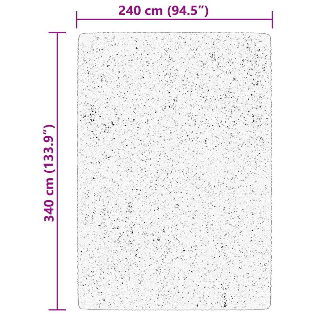 Tepih HUARTE kratkih vlakana mekani i perivi krem 240 x 340 cm