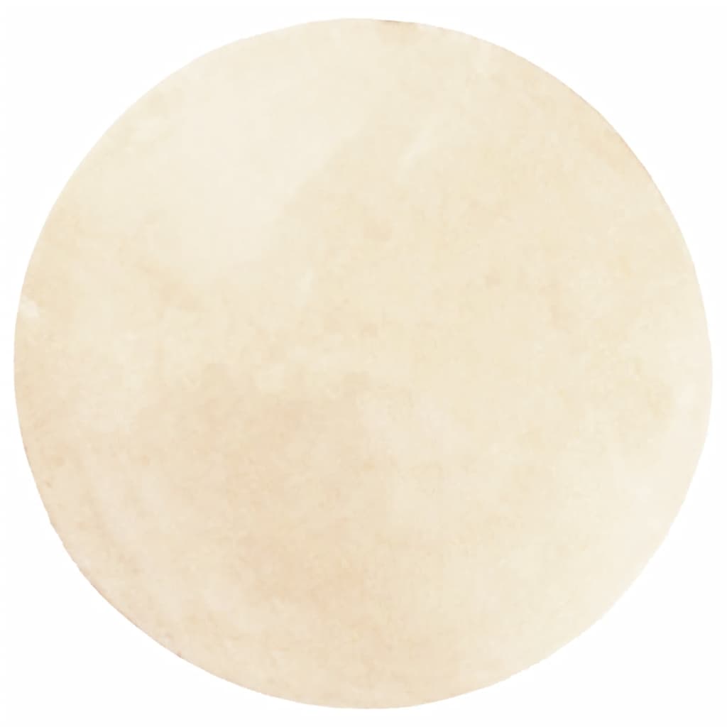Tepih HUARTE kratkih vlakana mekani i perivi krem Ø 80 cm
