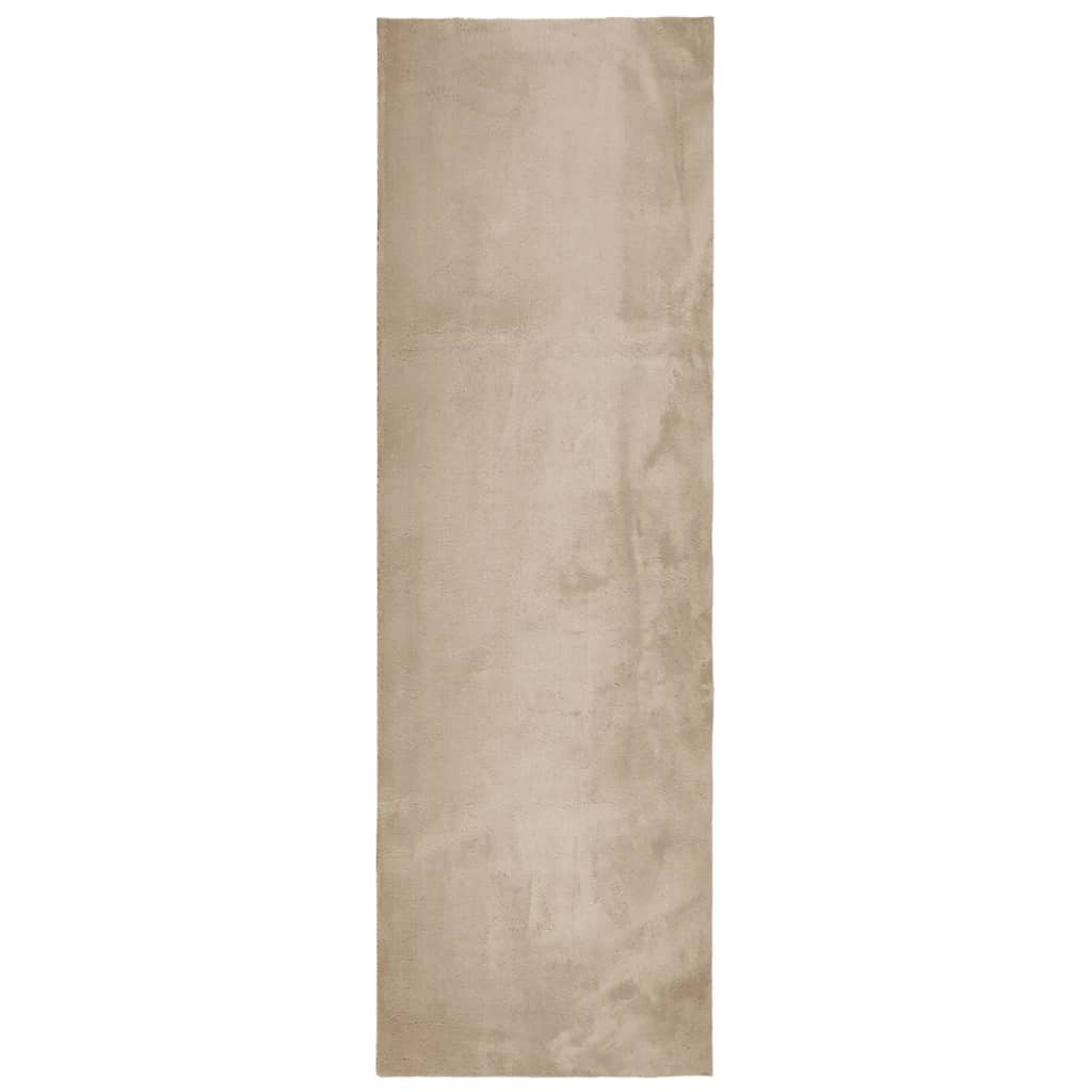 Tepih HUARTE kratka vlakna mek i periv boja pijeska 80x250 cm