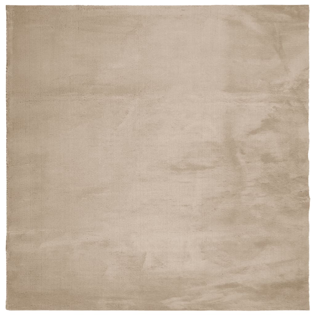 Tepih HUARTE kratka vlakna mek i periv boja pijeska 160x160 cm