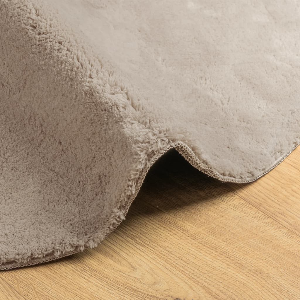 Tepih HUARTE kratkih vlakana meki i perivi Ø 80 cm boja pijeska