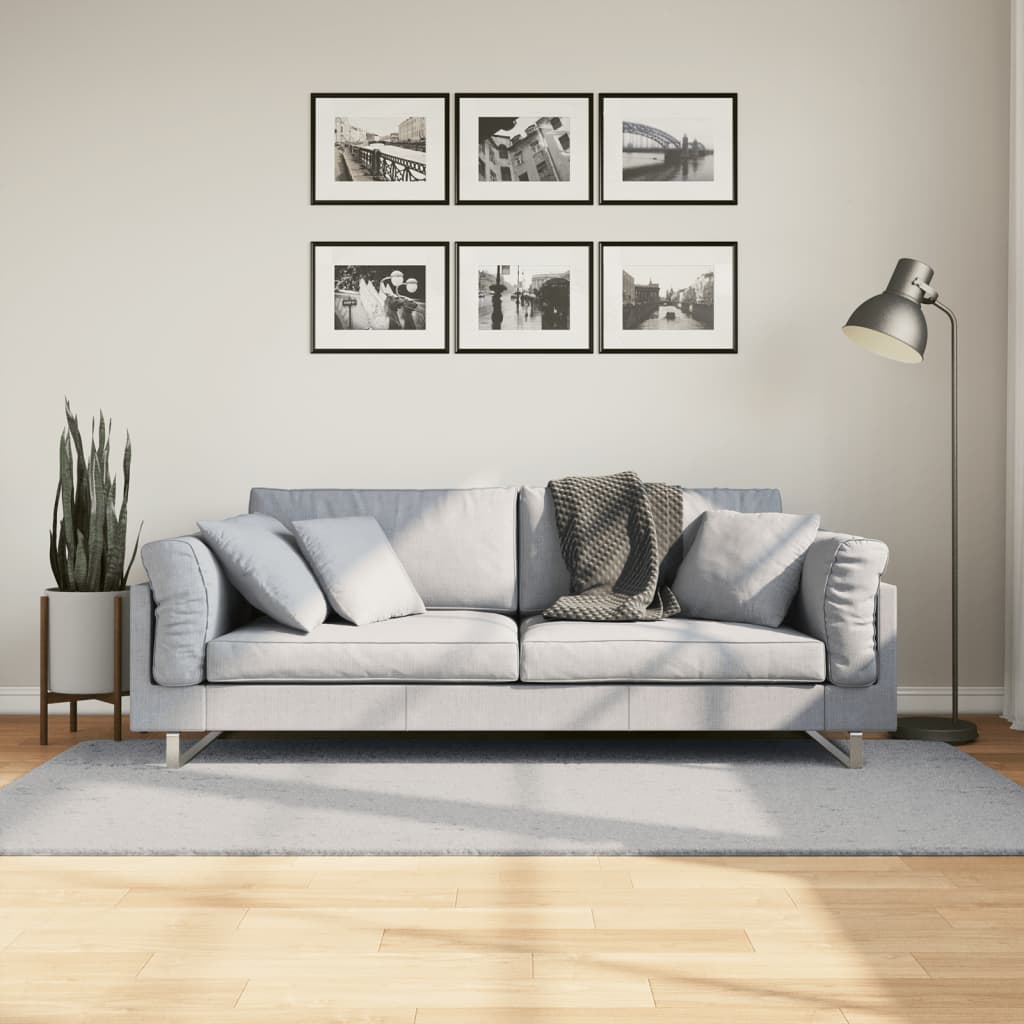 Tepih HUARTE kratkih vlakana mekani i perivi sivi 100x200 cm