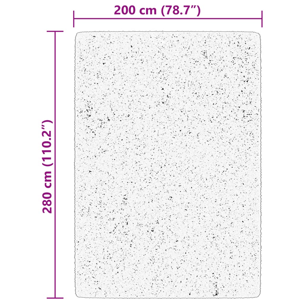 Tepih HUARTE kratkih vlakana mekani i perivi crni 200x280 cm