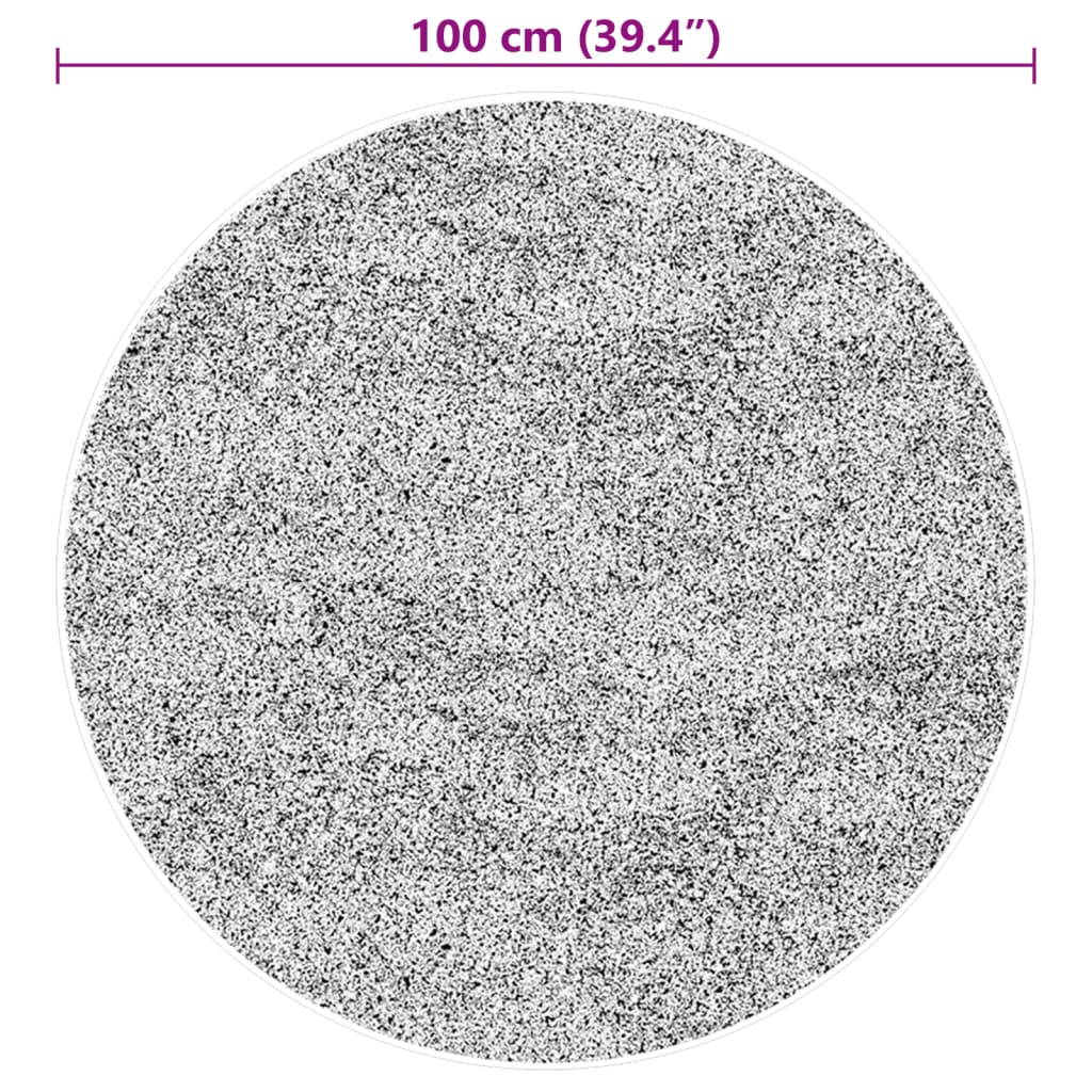 Tepih HUARTE kratkih vlakana mekani i perivi crni Ø 100 cm