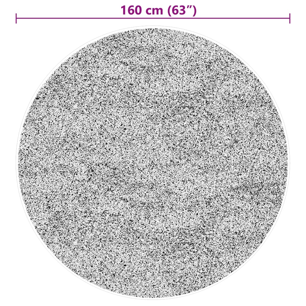 Tepih HUARTE kratkih vlakana mekani i perivi crni Ø 160 cm