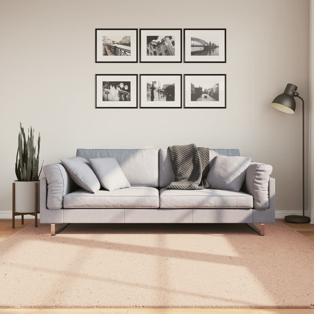 Tepih HUARTE kratkih vlakana mek i perivi ružičasti 200x200 cm