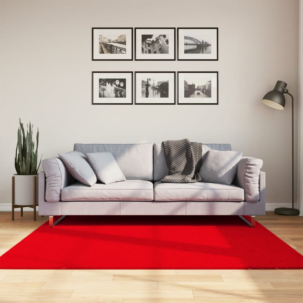 Tepih HUARTE kratkih vlakana mekani i perivi crveni 160x160 cm