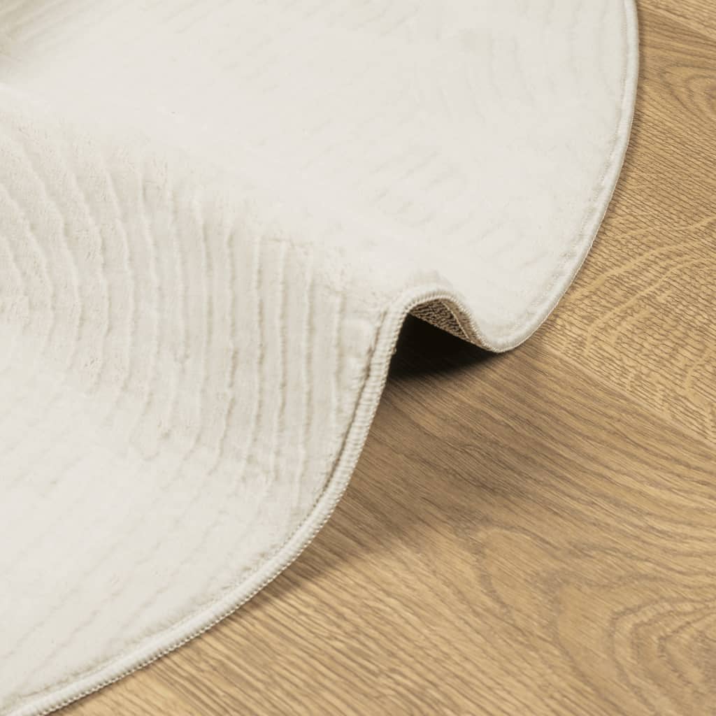 Tepih IZA kratka vlakna skandinavski izgled krem Ø 120 cm