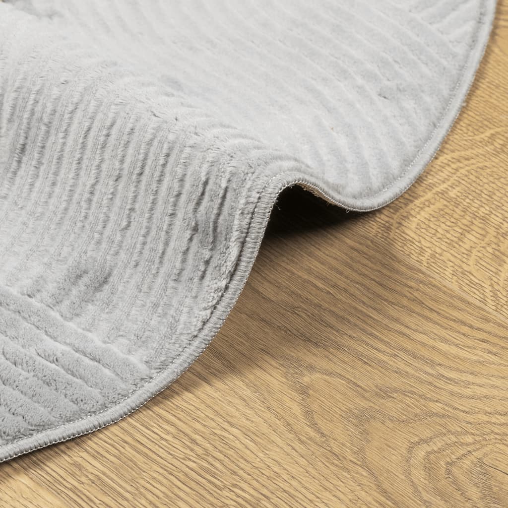 Tepih IZA kratkih vlakana skandinavski izgled sivi Ø 80 cm