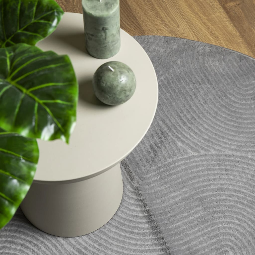 Tepih IZA kratka vlakna skandinavski izgled sivi Ø 160 cm