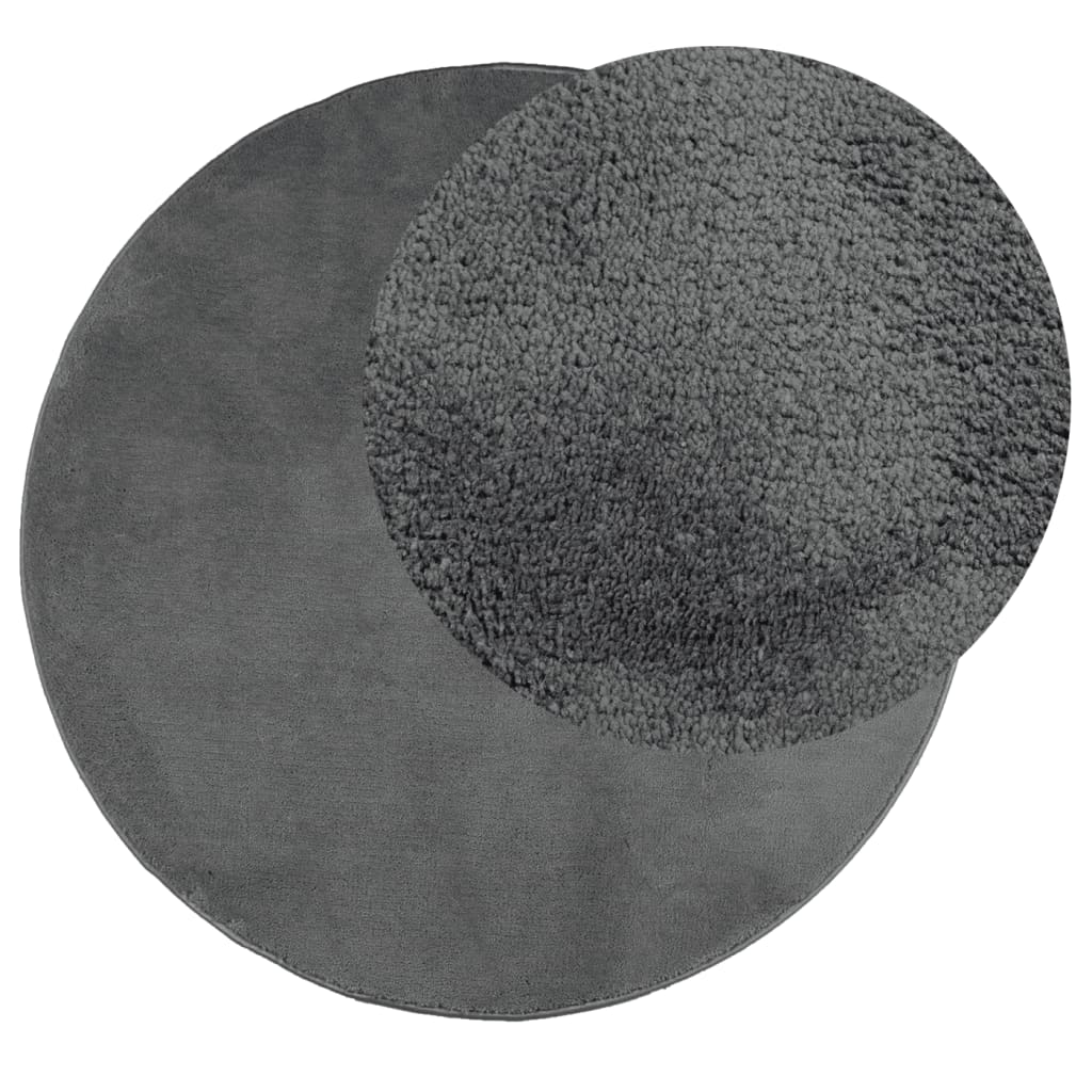 Tepih OVIEDO kratkih vlakana antracit Ø 160 cm