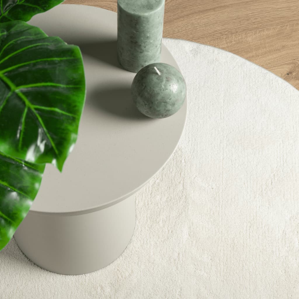 Tepih OVIEDO kratkih vlakana krem Ø 200 cm