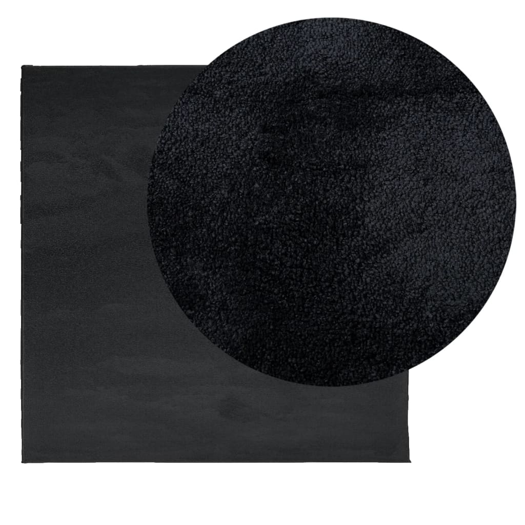 Tepih OVIEDO kratkih vlakana crni 200 x 200 cm