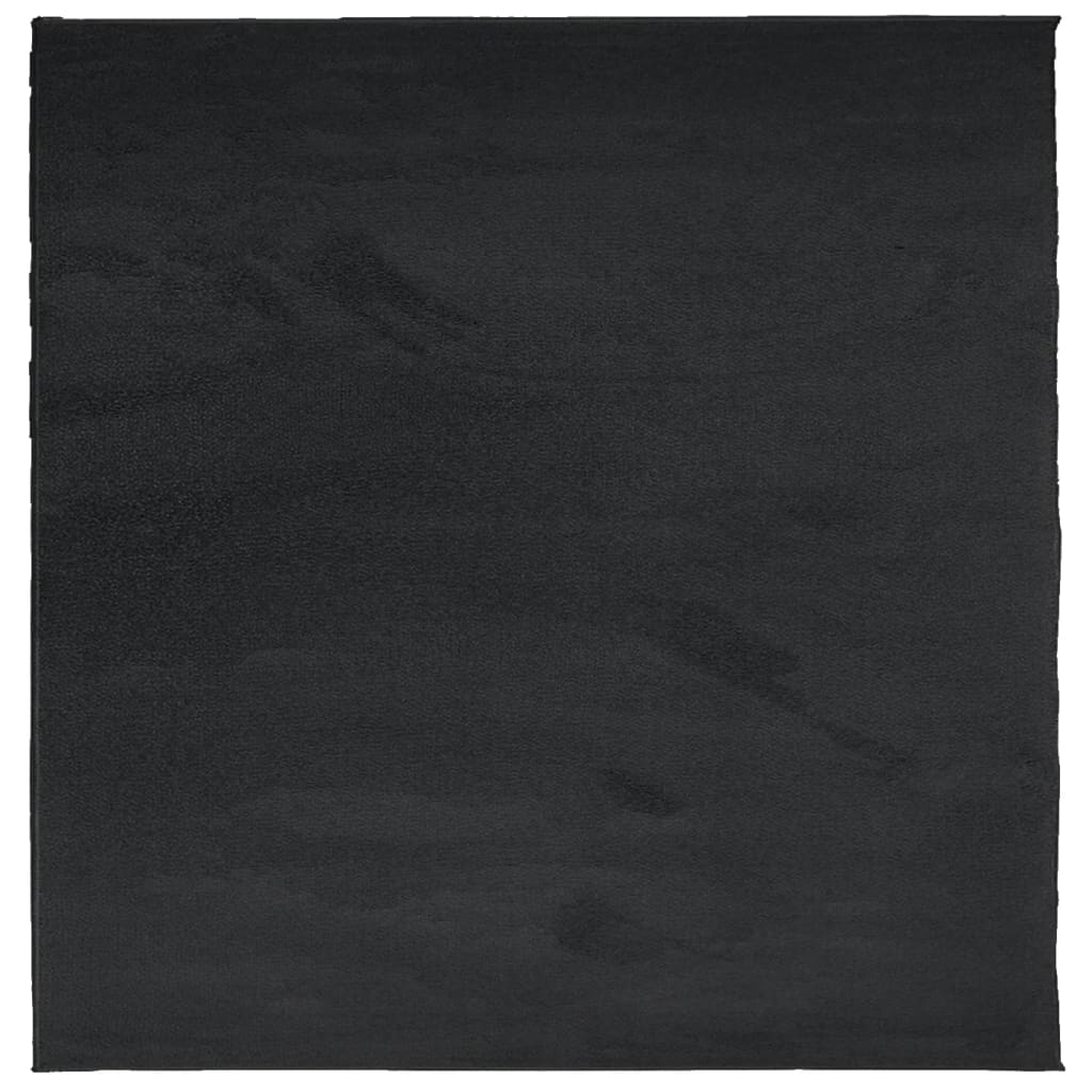 Tepih OVIEDO kratkih vlakana crni 240 x 240 cm