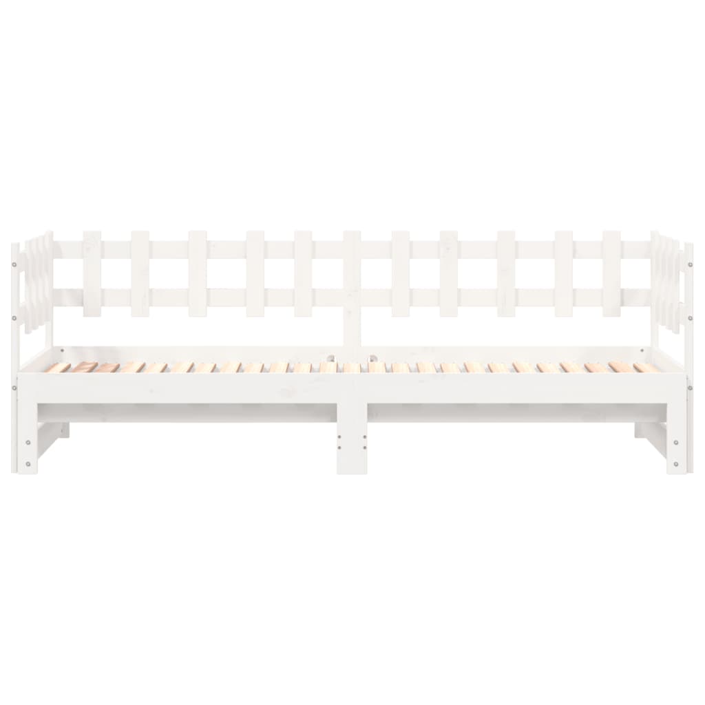 Dnevni ležaj na izvlačenje bijeli 2x(90x190)cm masivna borovina