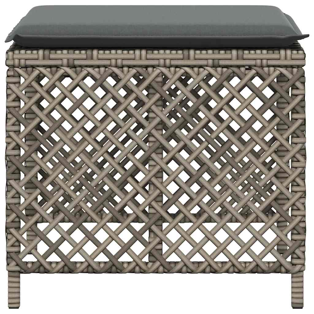 Vrtni stolci s jastucima 4 kom sivi 41x41x36 cm od poliratana