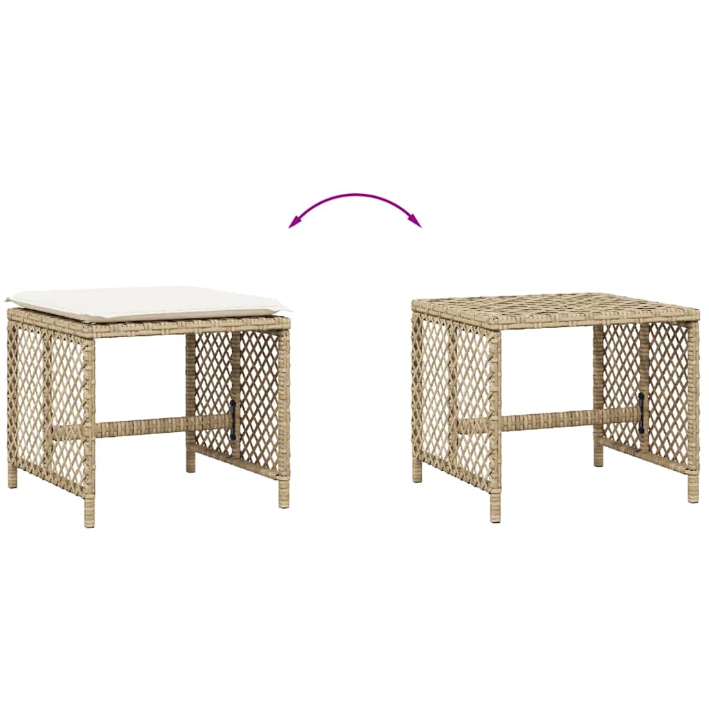 Vrtni stolci s jastucima 4 kom bež 41x41x36 cm od poliratana