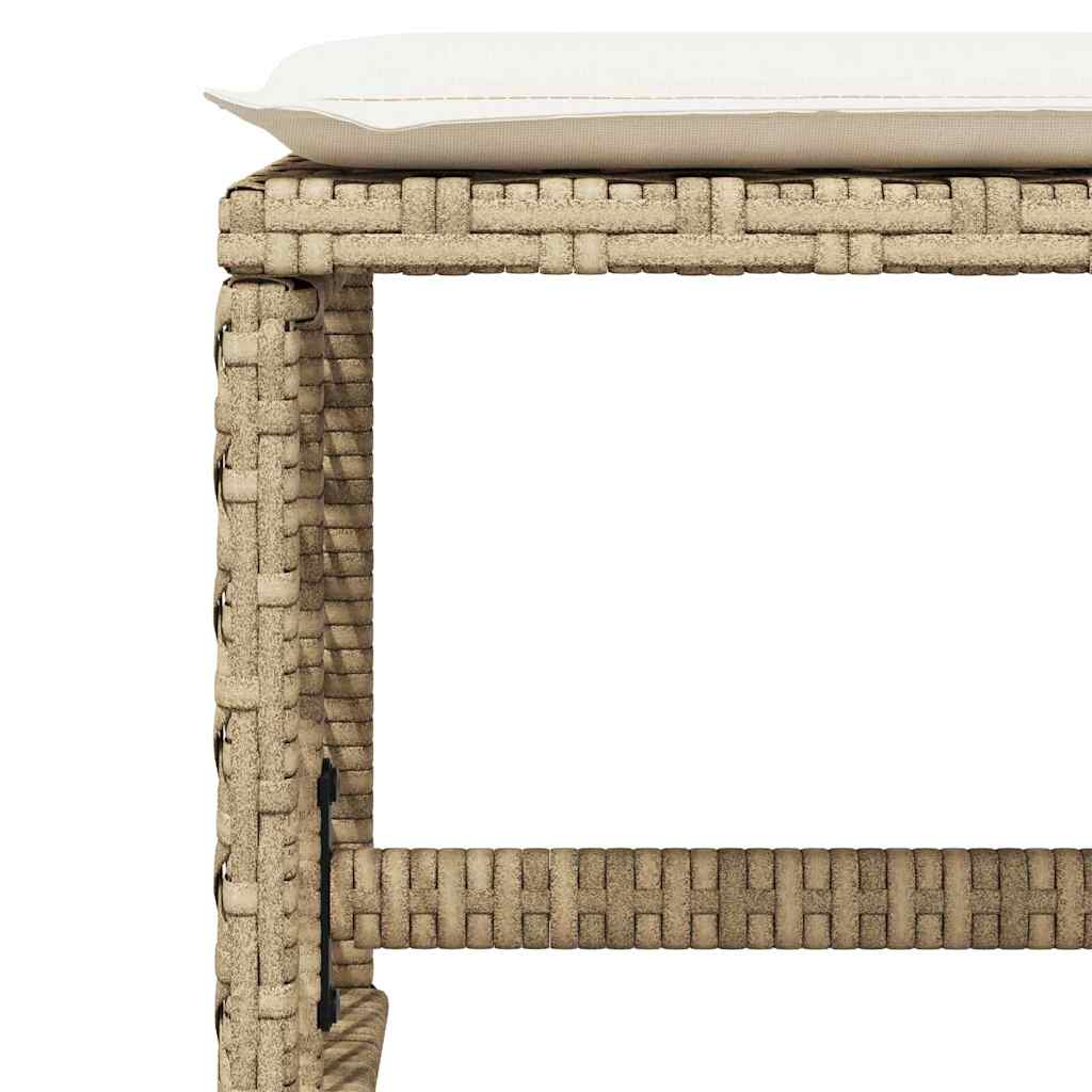 Vrtni stolci s jastucima 4 kom bež 41x41x36 cm od poliratana