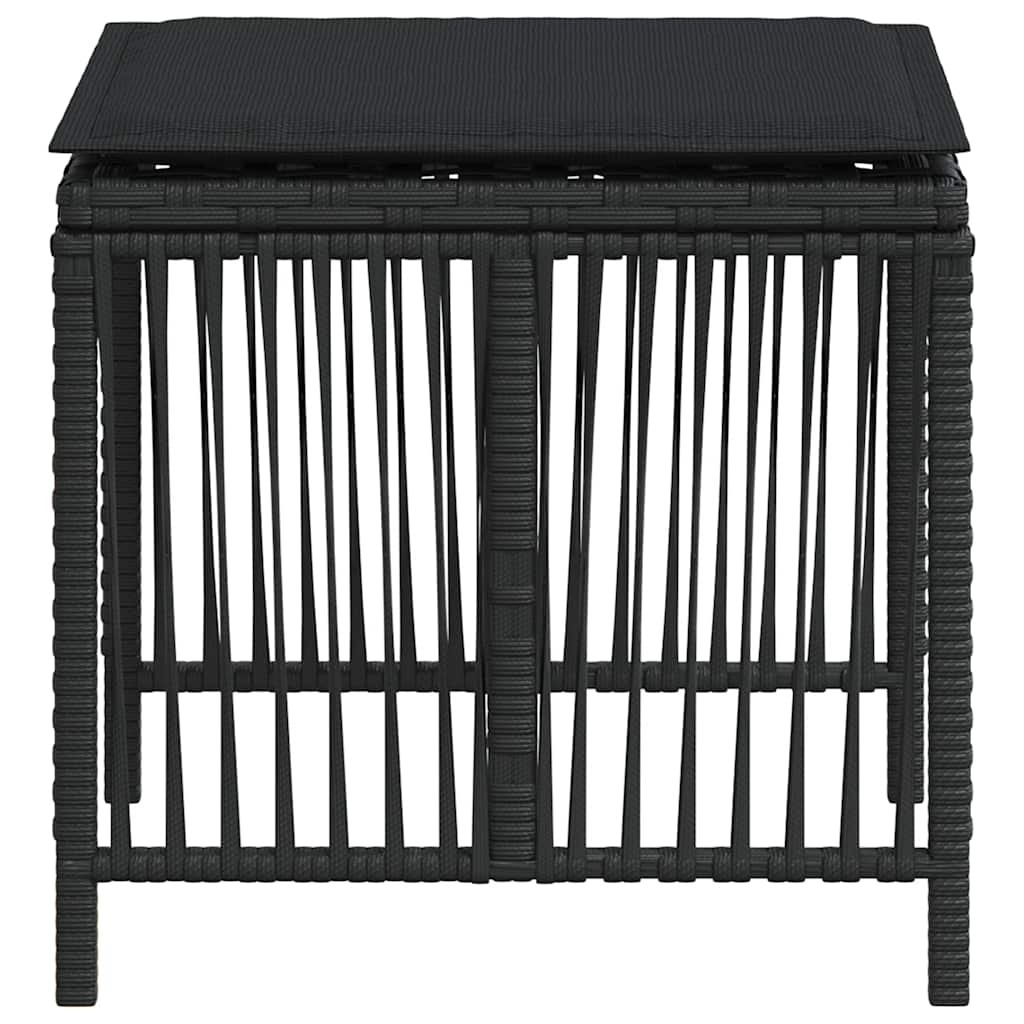 Vrtni stolci s jastucima 4 kom crni 41x41x36 cm od poliratana