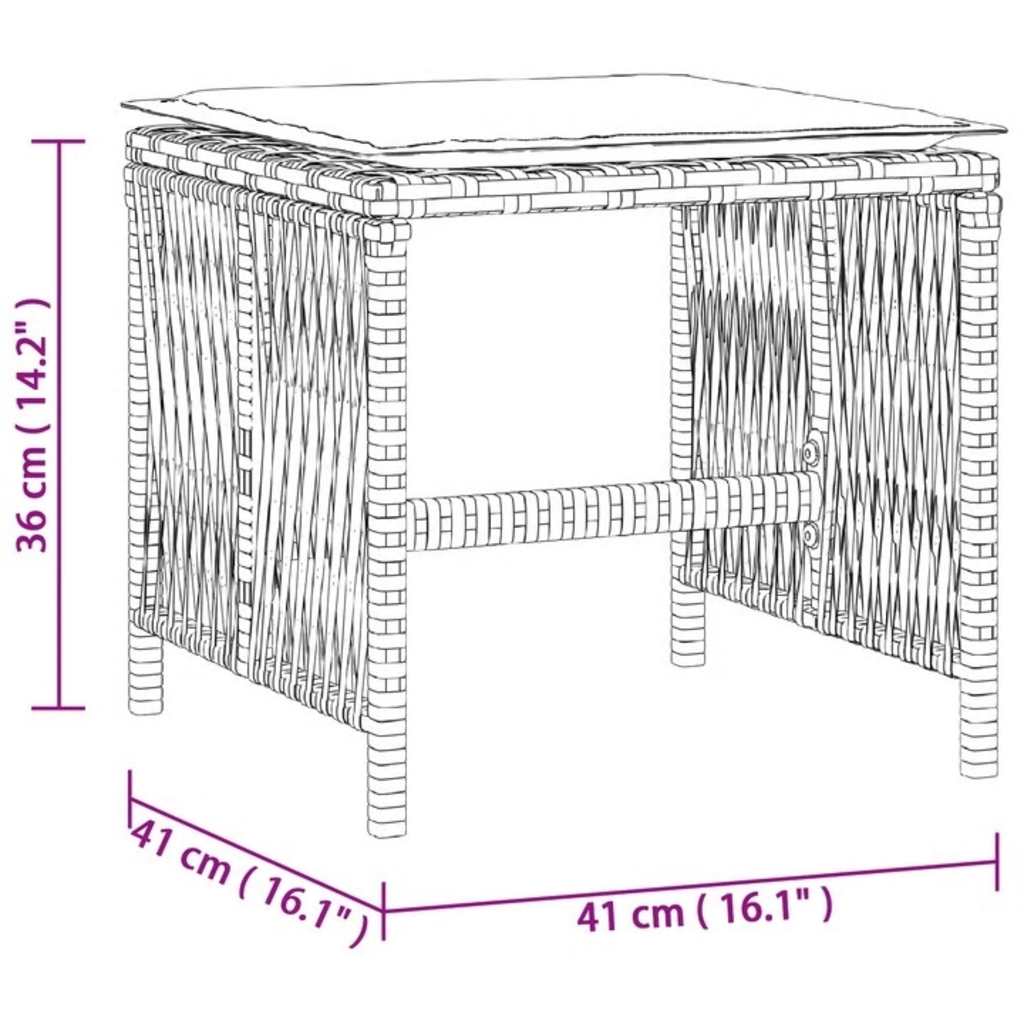 Vrtni stolci s jastucima 4 kom crni 41x41x36 cm od poliratana