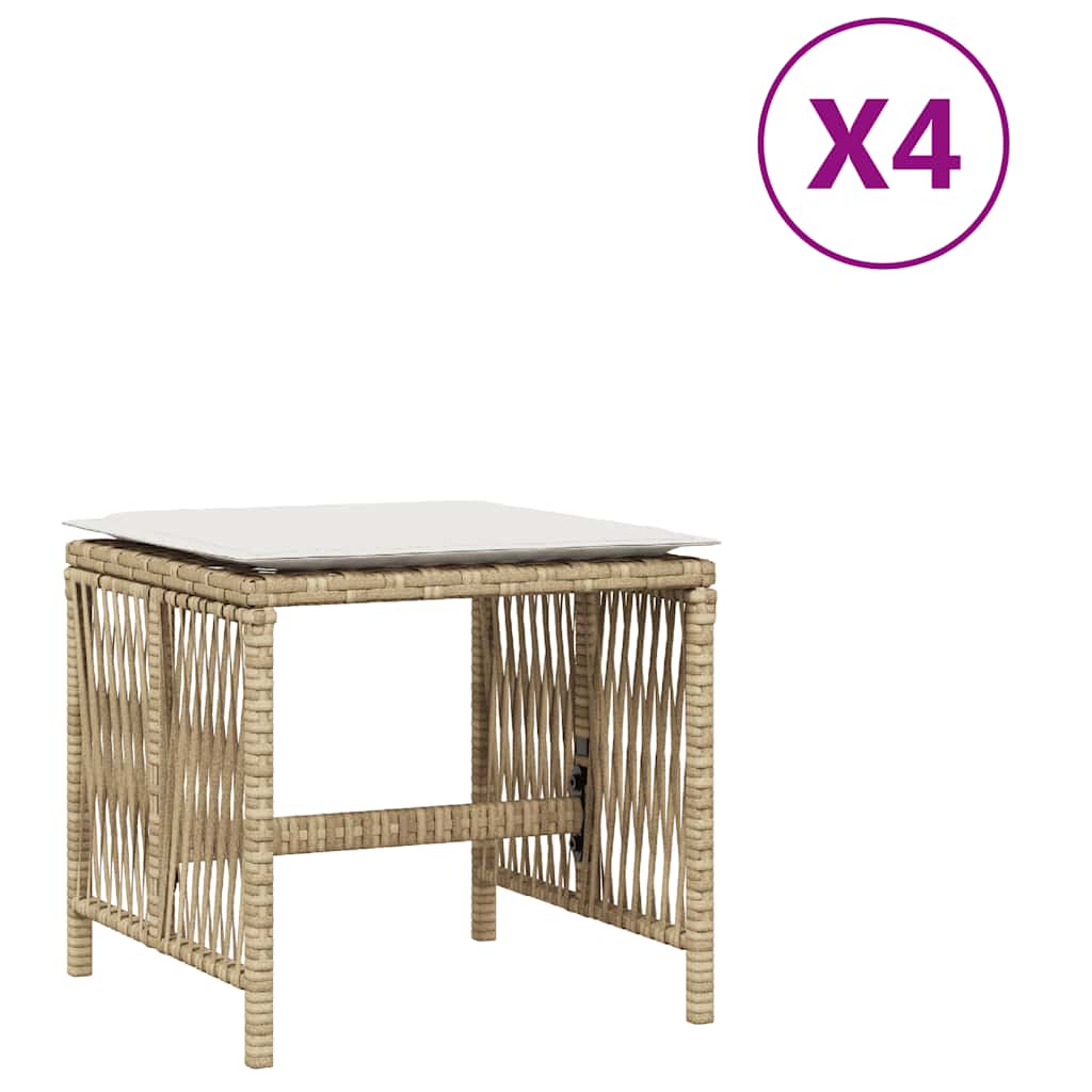 Vrtni stolci s jastucima 4 kom bež 41x41x36 cm od poliratana
