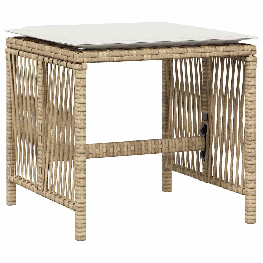 Vrtni stolci s jastucima 4 kom bež 41x41x36 cm od poliratana