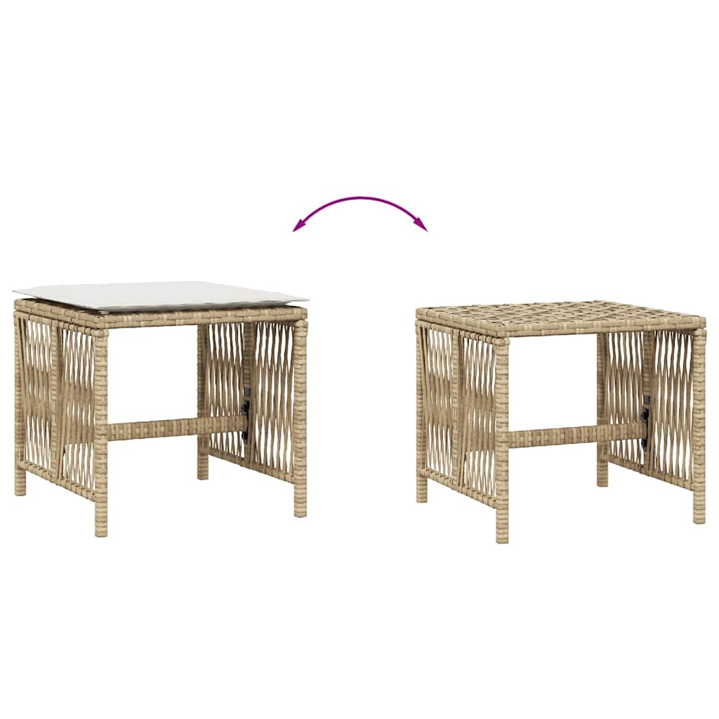 Vrtni stolci s jastucima 4 kom bež 41x41x36 cm od poliratana