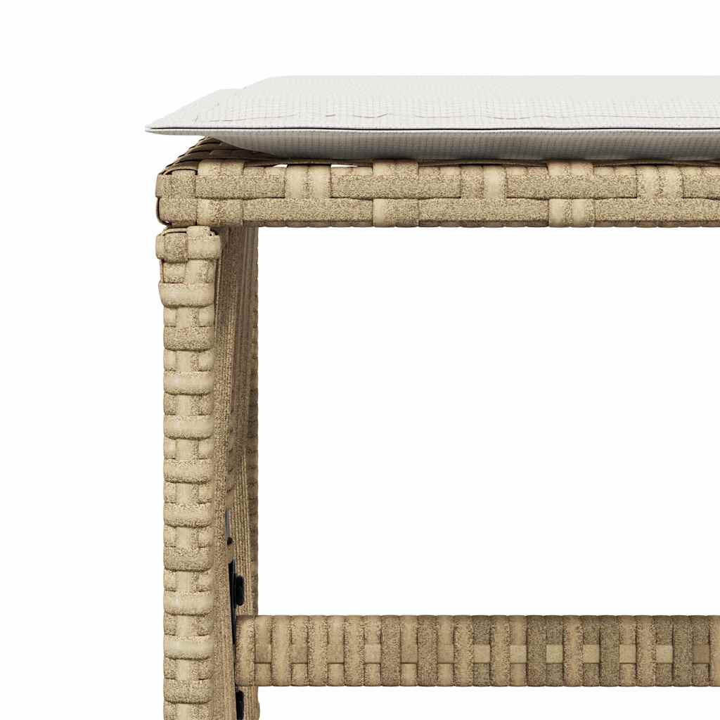 Vrtni stolci s jastucima 4 kom bež 41x41x36 cm od poliratana