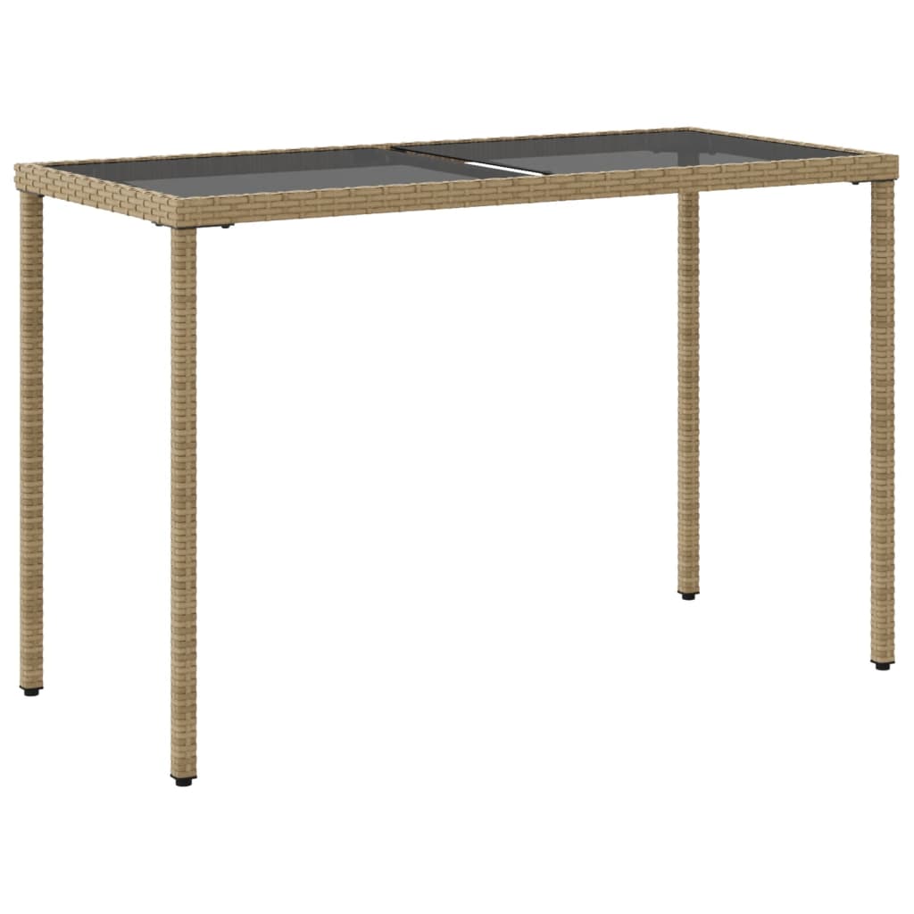 Vrtni stol sa staklenom pločom bež 115x54x74 cm od poliratana