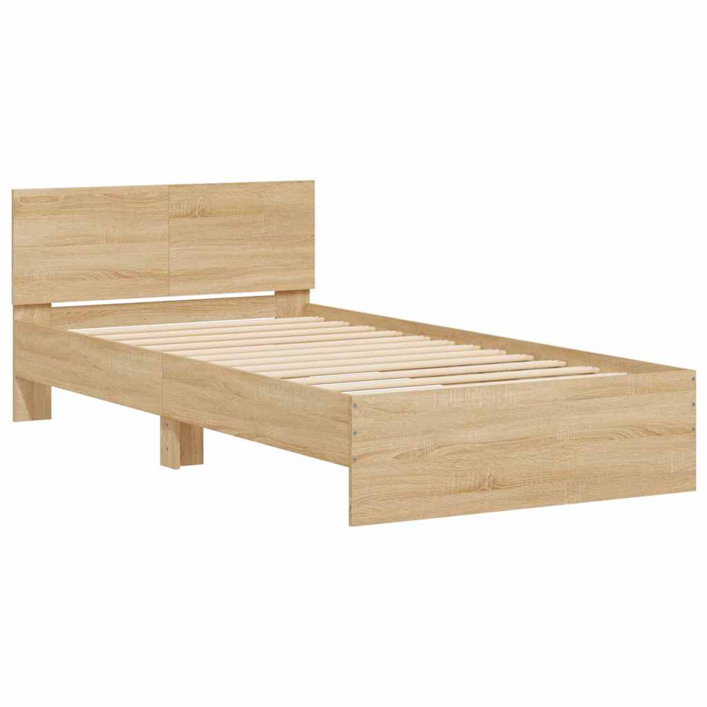 Okvir kreveta s uzglavljem LED boja hrasta sonome 100 x 200 cm