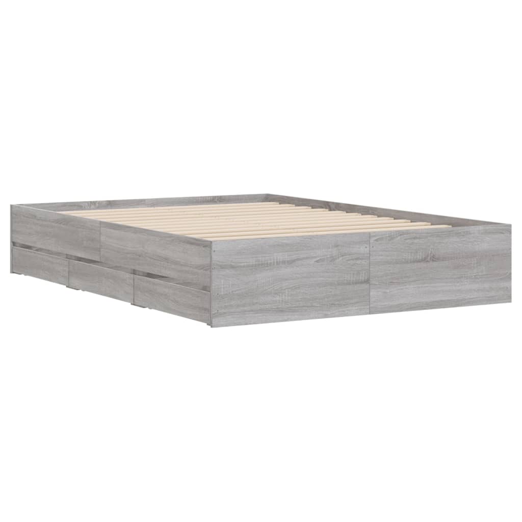 Okvir za krevet s ladicama boja hrasta 120x200 cm drveni