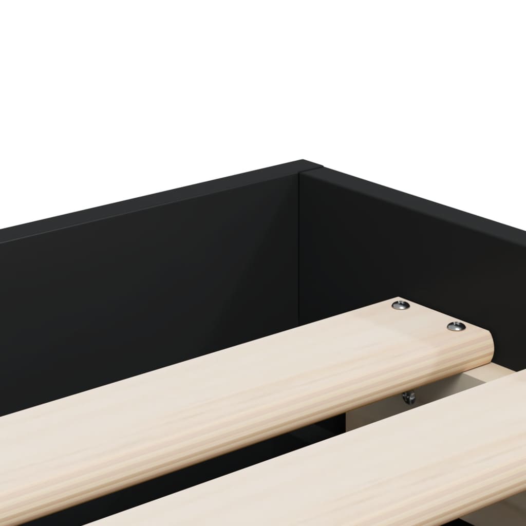 Okvir za krevet s ladicama crni 100x200 cm konstruirano drvo