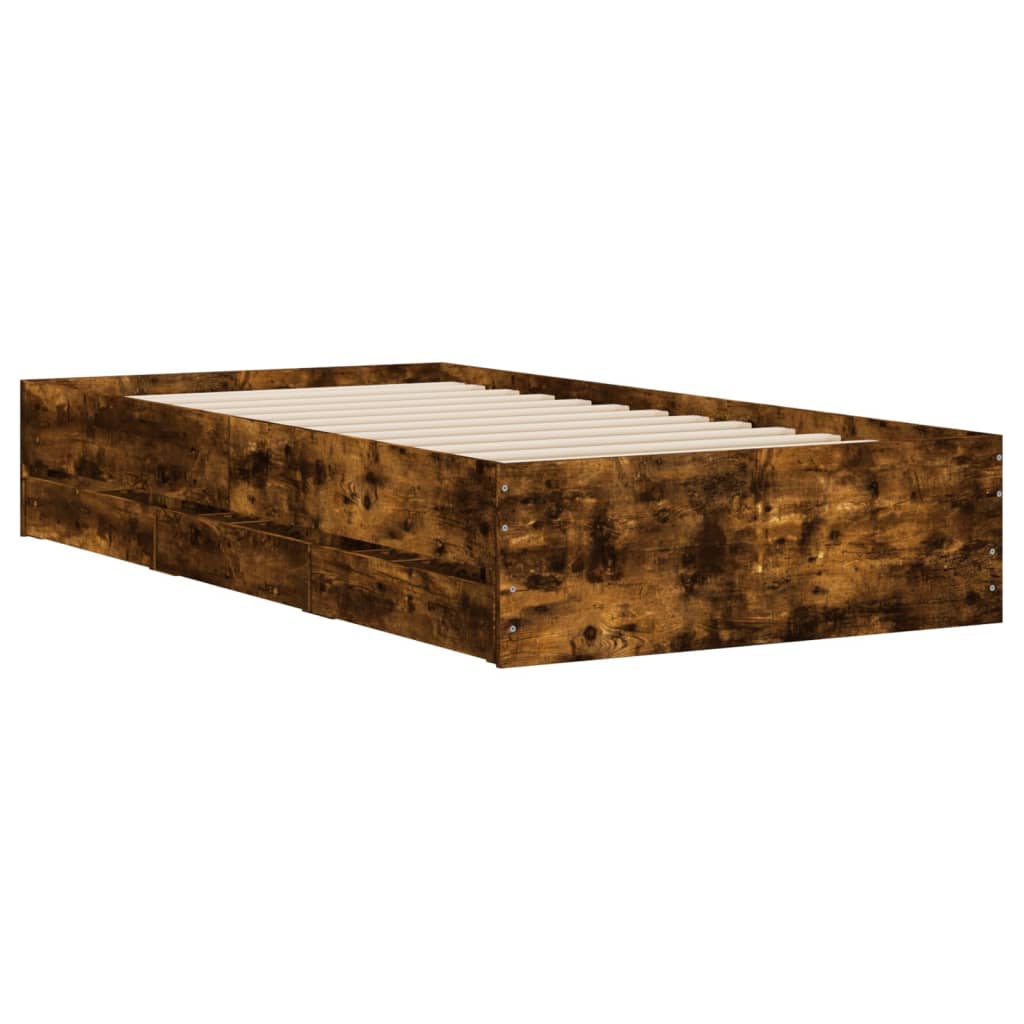 Okvir kreveta s ladicama boja hrasta 100x200 cm