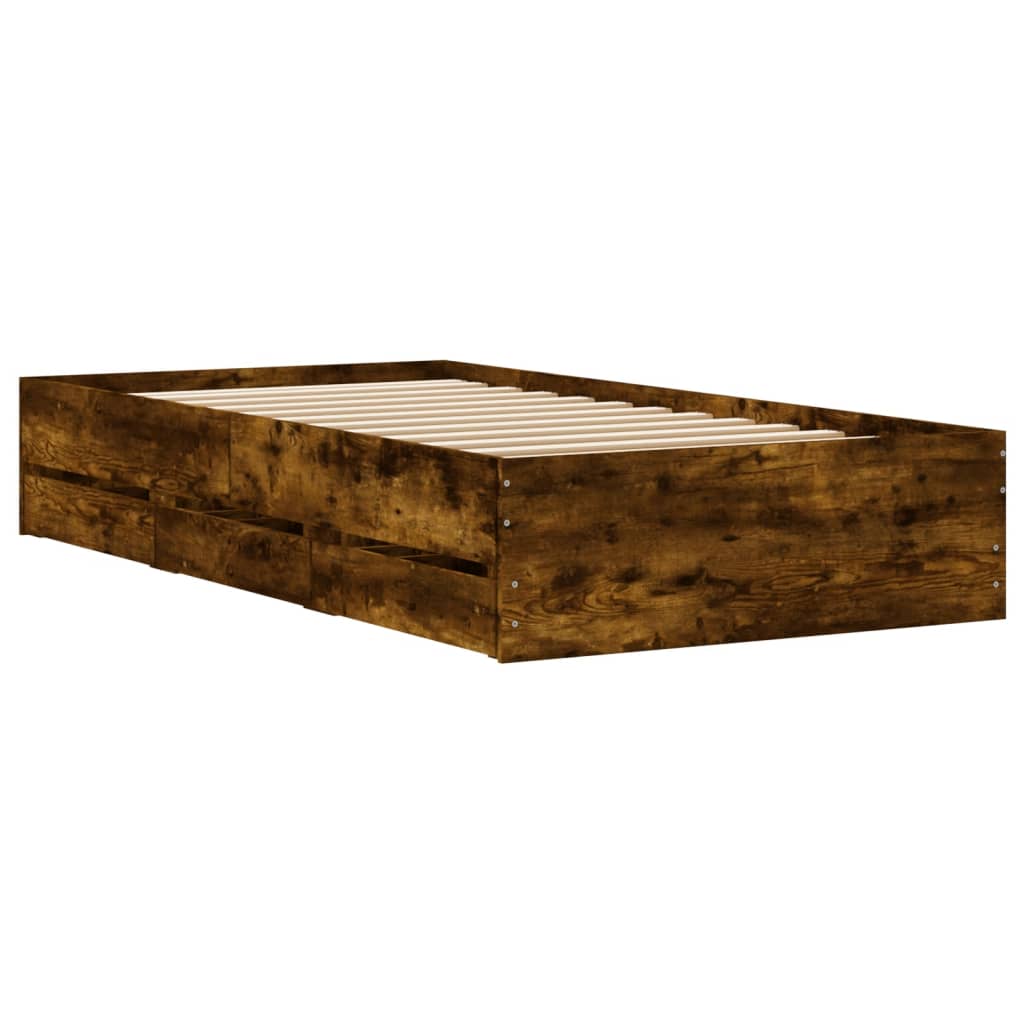 Okvir kreveta s ladicama boja hrasta 100x200 cm