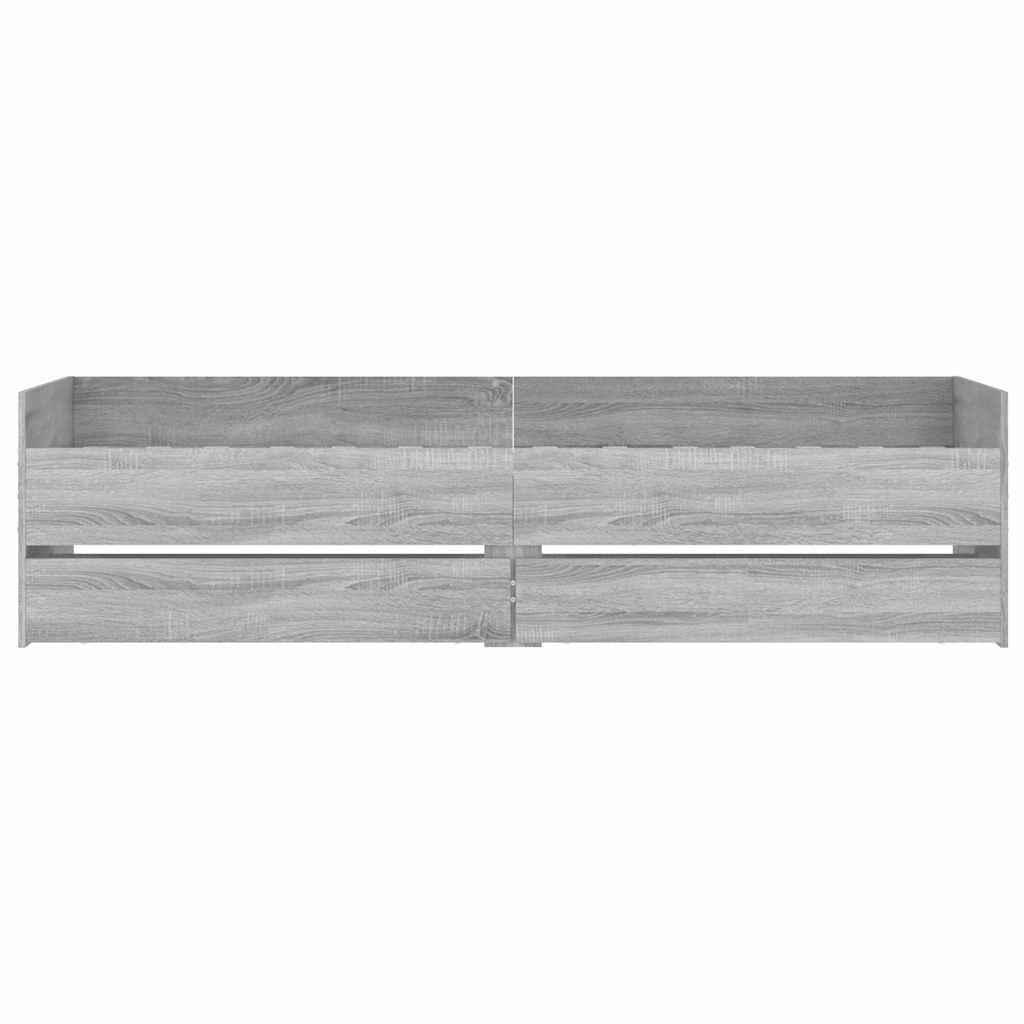 Okvir kreveta s ladicama siva boja hrasta 100 x 200 cm