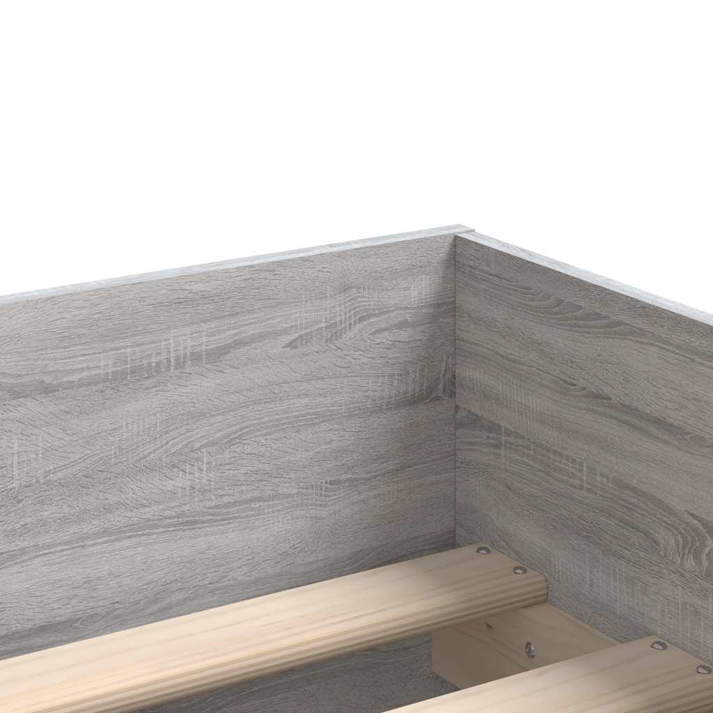 Okvir kreveta s ladicama siva boja hrasta 100 x 200 cm