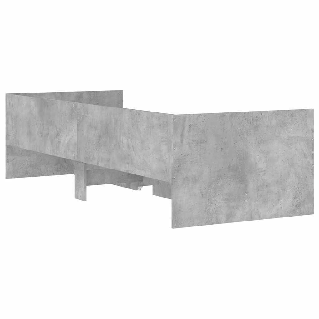 Okvir kreveta s ladicama siva boja betona 90x190 cm