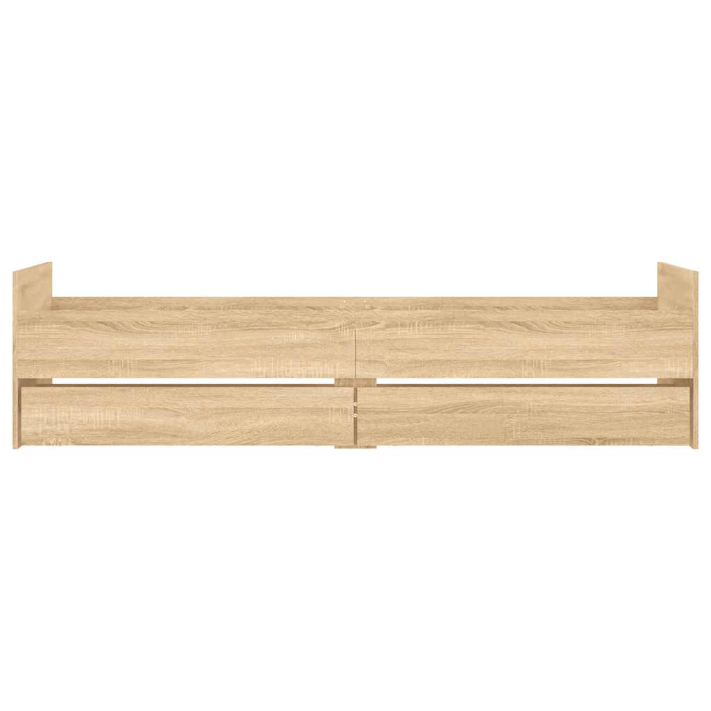 Okvir kreveta s ladicama boja hrasta 100 x 200 cm