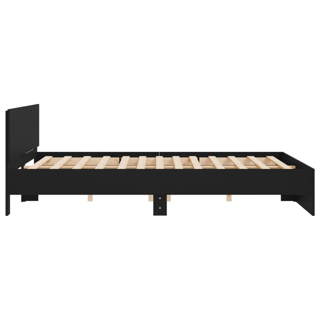 Okvir za krevet s uzglavljem crni 180x200 cm