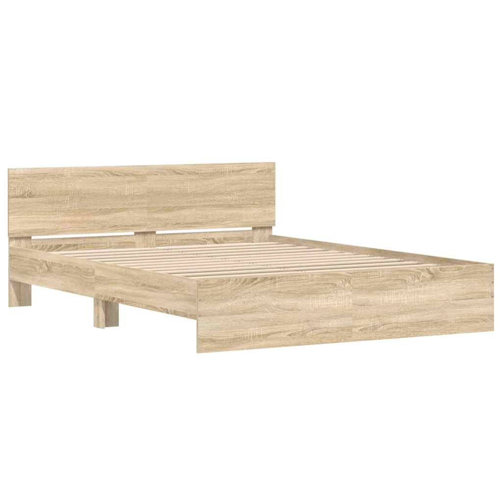 Okvir kreveta s uzglavljem boja hrasta 150x200 cm