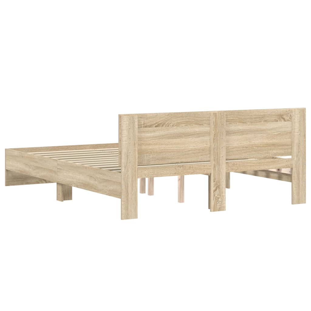 Okvir kreveta s uzglavljem boja hrasta 150x200 cm
