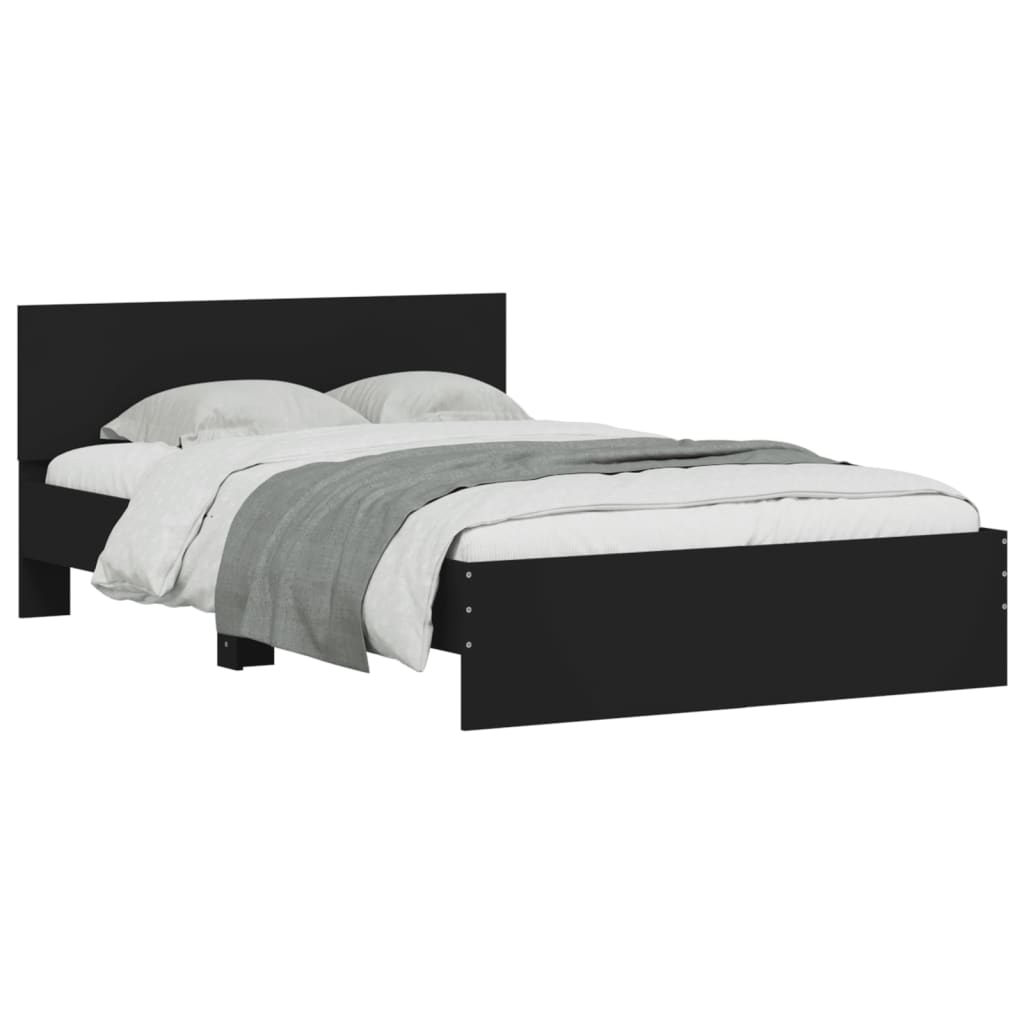 Okvir za krevet s uzglavljem crni 120x200 cm