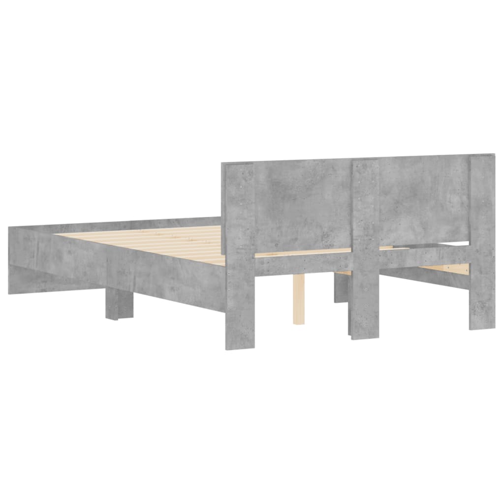 Okvir za krevet s uzglavljem siva boja betona 120x200 cm