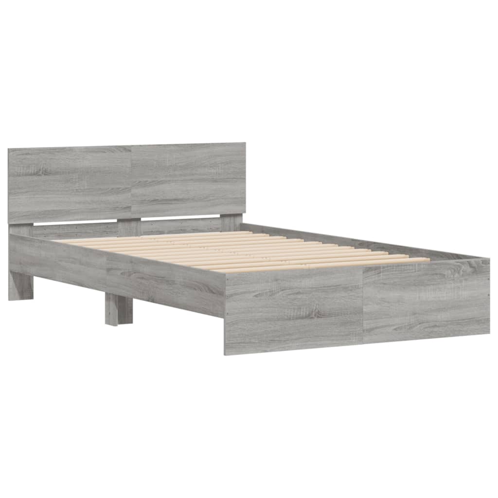 Okvir kreveta s uzglavljem siva boja hrasta 120x200 cm