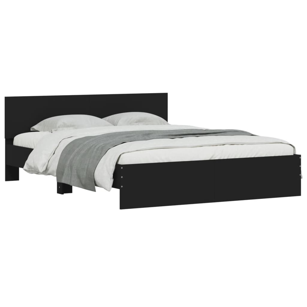 Okvir za krevet s uzglavljem crni 140x190 cm
