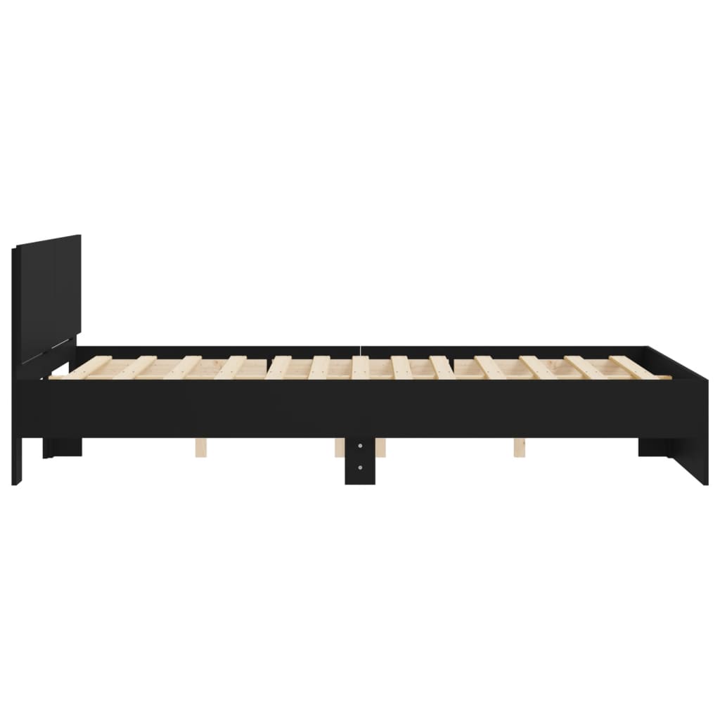 Okvir za krevet s uzglavljem crni 140x190 cm