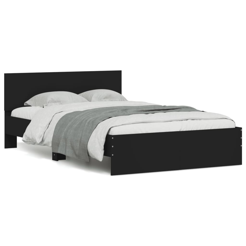 Okvir za krevet s uzglavljem crni 135x190 cm