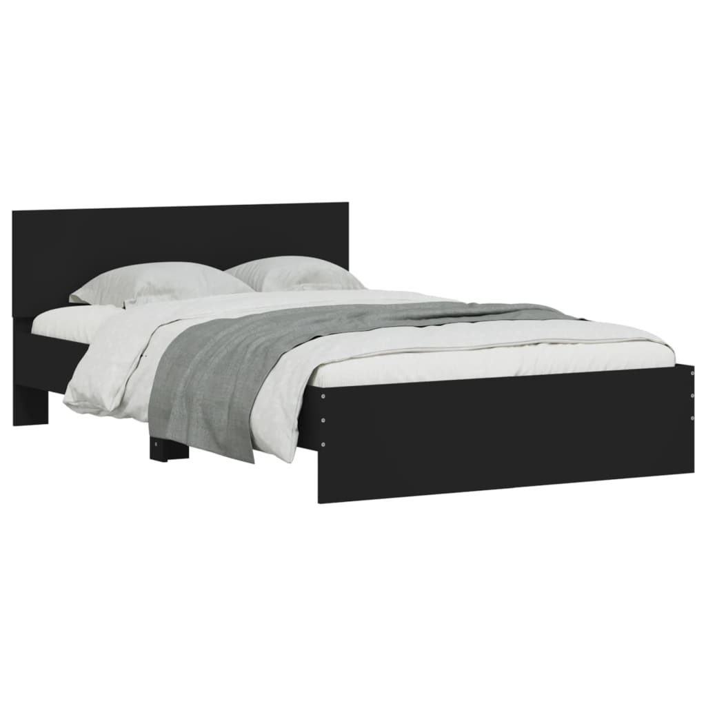 Okvir za krevet s uzglavljem crni 135x190 cm