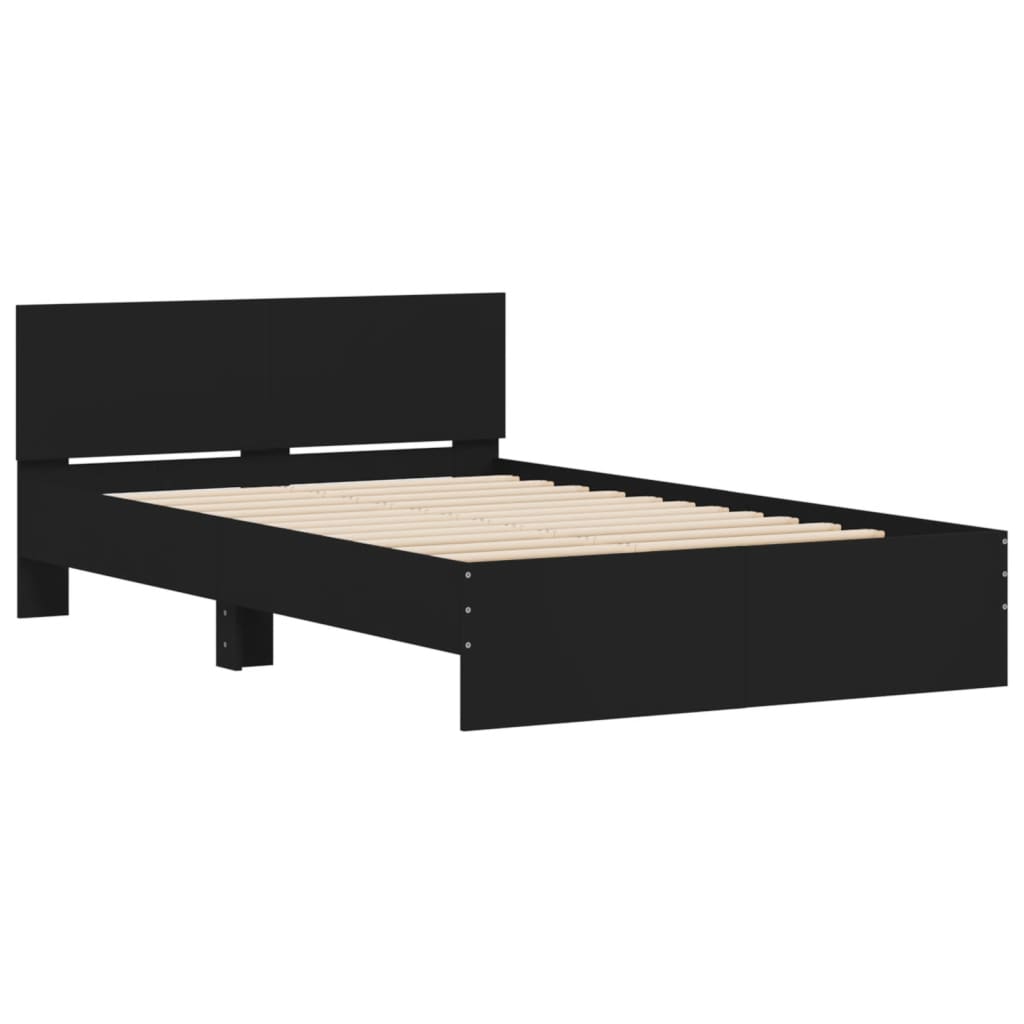 Okvir za krevet s uzglavljem crni 135x190 cm