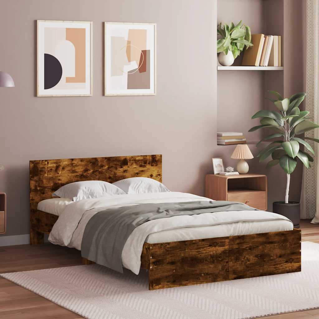 Okvir za krevet s uzglavljem i LED boja hrasta 140x200 cm